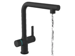 Outlet Schütte Sprudelwasser-Spültischarmatur-Set Aquastar Premium Schwarz Matt