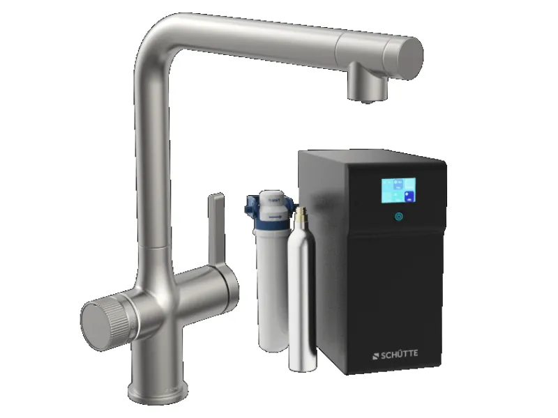 Schütte Sprudelwasser-Spültischarmatur-Set Aquastar Premium Edelstahloptik< Einhebelmischer