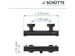 Hot Schütte Thermostat Duscharmatur London Schwarz Matt