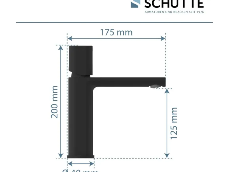 New Schütte Waschtischarmatur New York Schwarz Matt