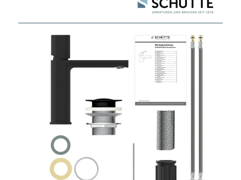 New Schütte Waschtischarmatur New York Schwarz Matt
