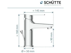 Schütte Waschtischarmatur Derby Chrom< Einhebelmischer