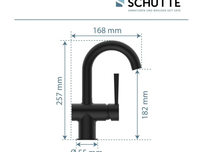 Schütte Einhebelmischer<Waschtischarmatur Cornwall Schwarz Matt