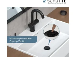 Schütte Einhebelmischer<Waschtischarmatur Cornwall Schwarz Matt