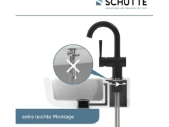 Schütte Einhebelmischer<Waschtischarmatur Cornwall Schwarz Matt
