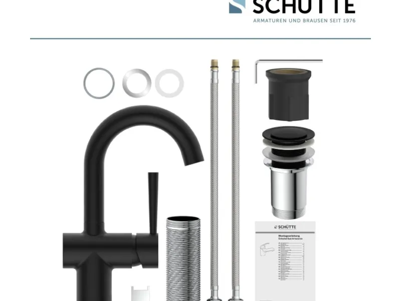 Schütte Einhebelmischer<Waschtischarmatur Cornwall Schwarz Matt