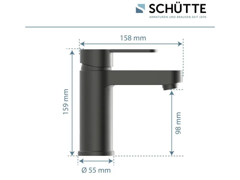 New Schütte Waschtischarmatur Elephant Graphit Matt