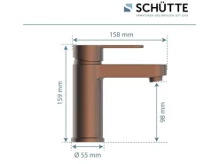 Schütte Einhebelmischer< Waschtischarmatur Elephant Kupfer