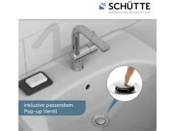 Schütte Waschtischarmatur London mit Herausziehbarer Haarbrause Chrom< Einhebelmischer