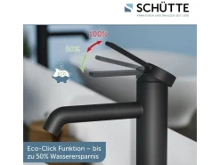 Schütte Einhebelmischer<Waschtischarmatur Los Angeles für Aufsatzwaschbecken Schwarz Matt