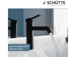 Schütte Einhebelmischer<Waschtischarmatur Los Angeles für Aufsatzwaschbecken Schwarz Matt