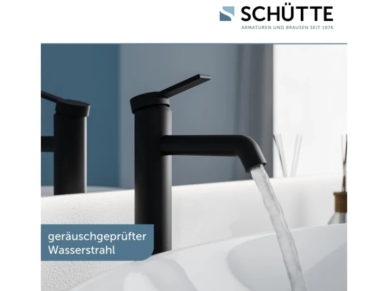 Schütte Einhebelmischer<Waschtischarmatur Los Angeles für Aufsatzwaschbecken Schwarz Matt