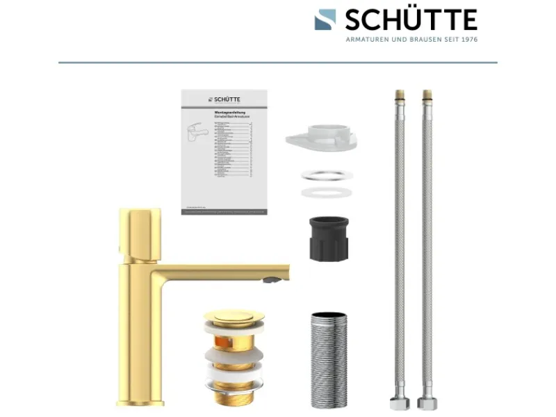 Schütte Waschtischarmatur New York Gold Matt< Einhebelmischer