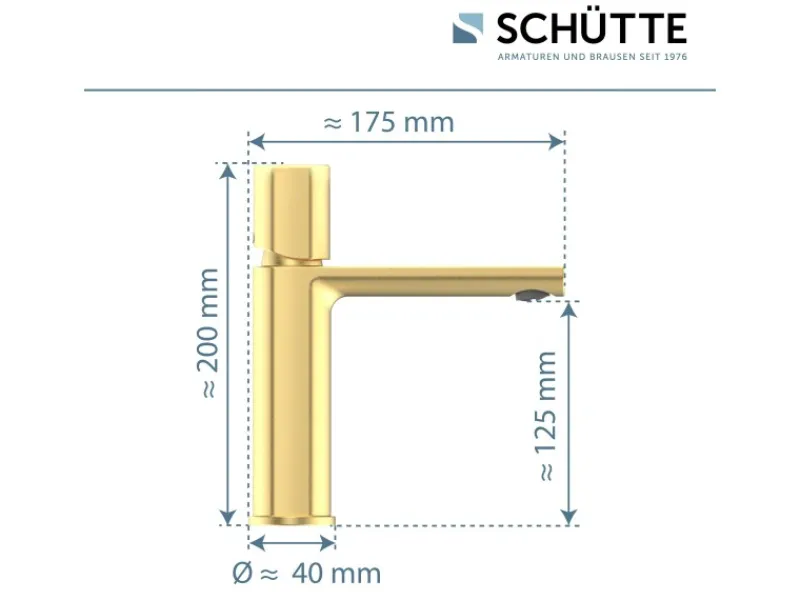 Schütte Waschtischarmatur New York Gold Matt< Einhebelmischer