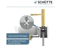 Schütte Waschtischarmatur New York Gold Matt< Einhebelmischer