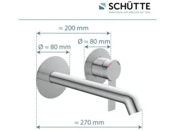 Schütte Waschtischarmatur Los Angeles für Wandmontage< Einhebelmischer