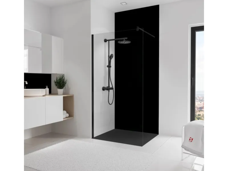 Schulte Küchenrückwände<Duschrückwand DecoDesign Softtouch Mattschwarz 255x150cm