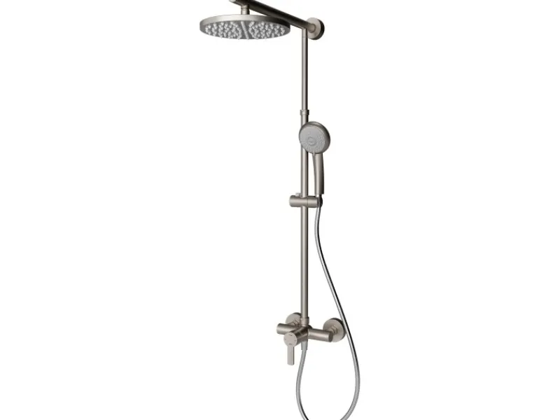 Schulte Einhebelmischer<Duschsystem DuschMaster Rain Classic Rund Edelstahloptik