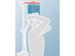 Schulte Einhebelmischer<Duschsystem DuschMaster Rain Classic Rund Edelstahloptik