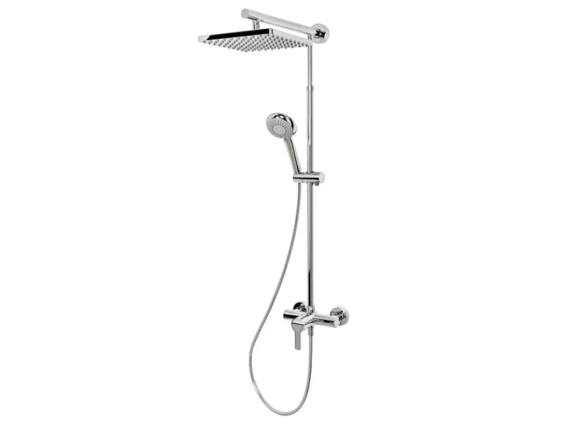 Schulte Einhebelmischer<Duschsystem Rain mit Einhebelmischer Kopfbrause Eckig
