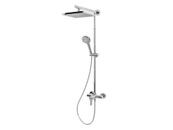 Schulte ExpressPlus Duschsystem Rain mit Einhebelmischer Kopfbrause Eckig