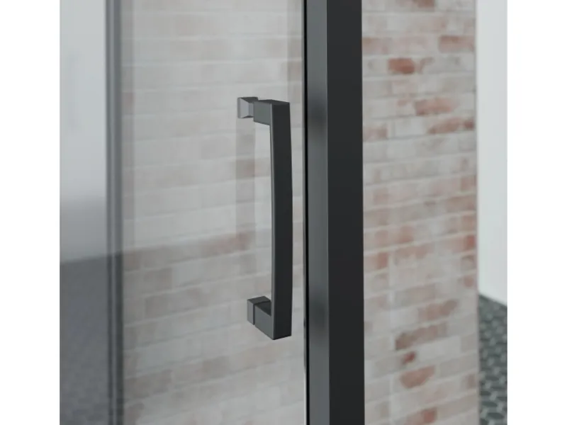 Schulte ExpressPlus Komplettdusche-Schiebetür Bali Mattschwarz 215 cm x 115 cm< Einhebelmischer