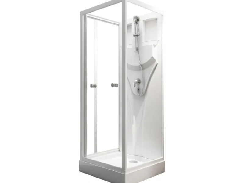 Discount Schulte Komplettduschkabine Juist mit Schiebetür Weiß 210x80x80 cm