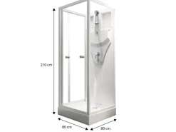 Discount Schulte Komplettduschkabine Juist mit Schiebetür Weiß 210x80x80 cm