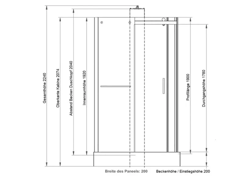 Schulte Einhebelmischer<Komplettduschkabine Korsika mit Schiebetür Mattschwarz 120 x 80 x 220 cm