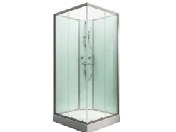 Clearance Schulte Komplettduschkabine Korfu II mit Boiler Pumpe Alu Hellgrün