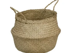 Outlet Seegras-Korb mit Henkeln Ø 30 cm x 25/35 cm Natur