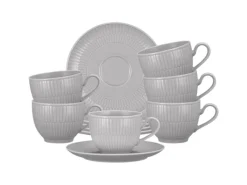 Seltmann Weiden Amina Kaffeetasse mit Untertasse 250 ml 6er Set Silber< Geschirr