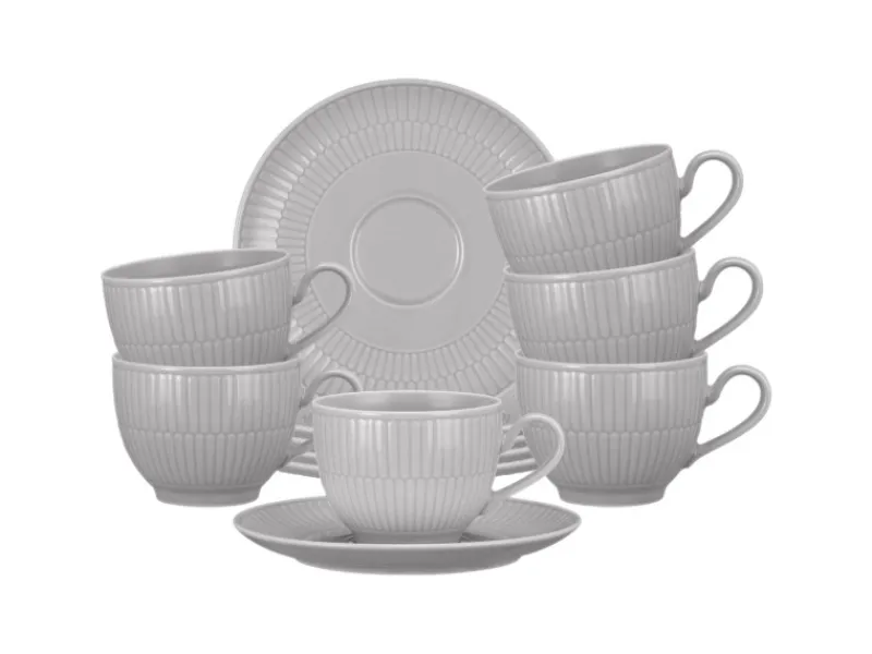Seltmann Weiden Amina Kaffeetasse mit Untertasse 250 ml 6er Set Silber< Geschirr