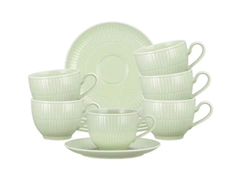 Seltmann Weiden Amina Kaffeetasse mit Untertasse 250 ml 6er Set Seladon< Geschirr