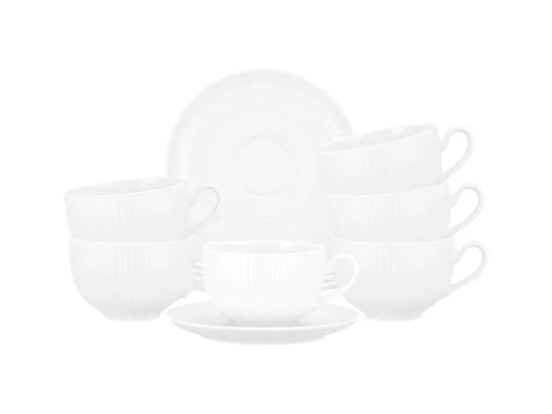 Seltmann Weiden Amina Milchkaffeetasse mit Untertasse 350 ml 6er Set Weiß
