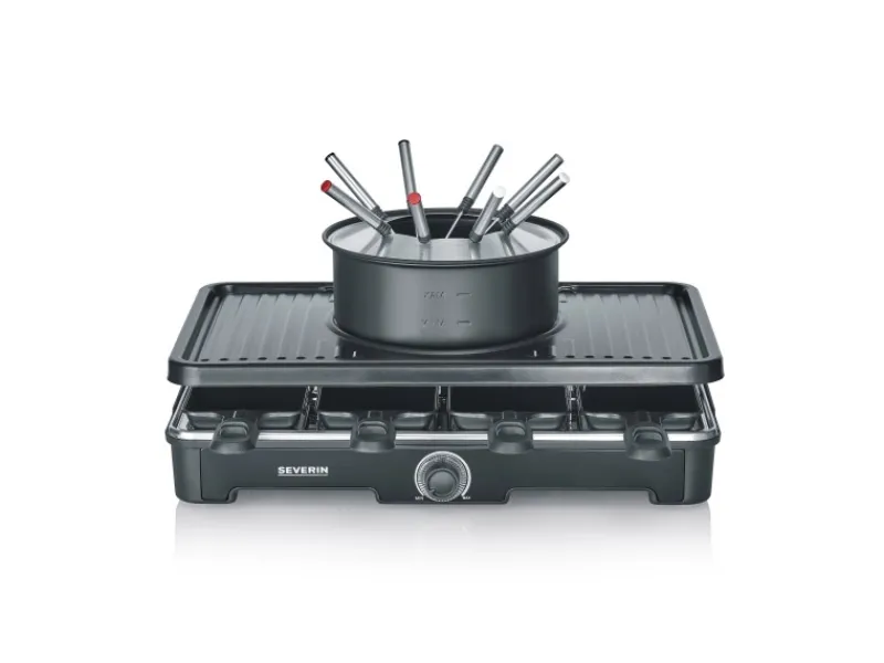 Severin Töpfe<Raclette-Fondue Kombination RG 2347 mit Grillplatte 1.400 W