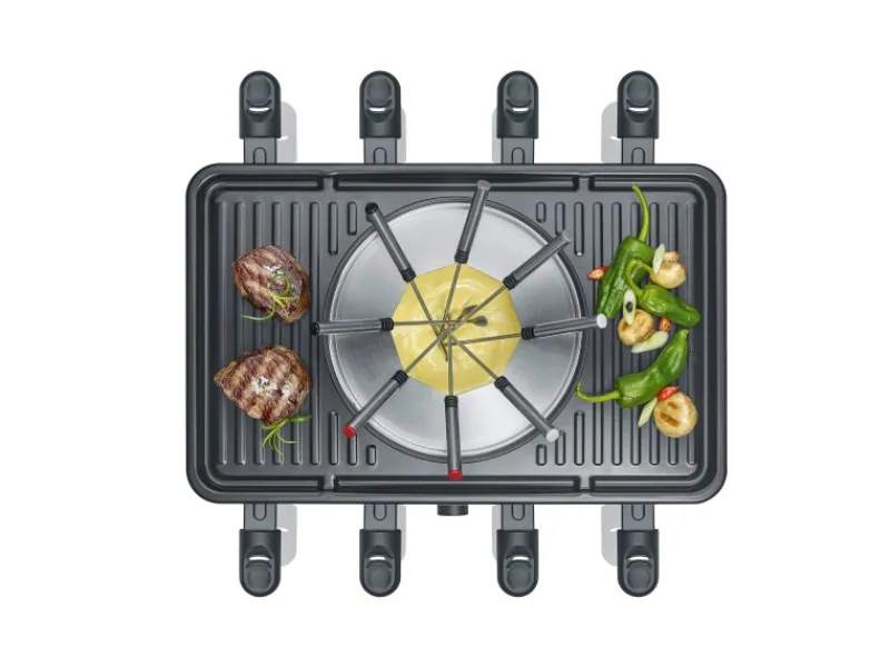 Severin Töpfe<Raclette-Fondue Kombination RG 2347 mit Grillplatte 1.400 W