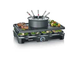 Severin Töpfe<Raclette-Fondue Kombination RG 2347 mit Grillplatte 1.400 W