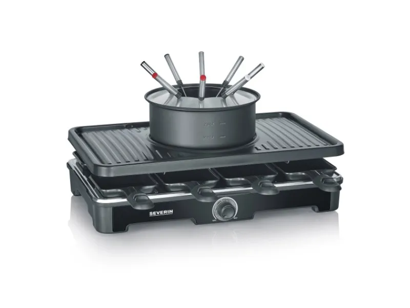 Severin Töpfe<Raclette-Fondue Kombination RG 2347 mit Grillplatte 1.400 W