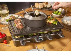 Severin Töpfe<Raclette-Fondue Kombination RG 2347 mit Grillplatte 1.400 W