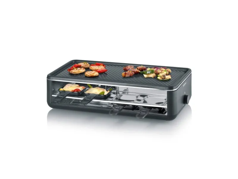 Severin Raclette-Grill RG 2365 Black Line Lite mit Grillplatte 1.300 W< Haushaltsgeräte