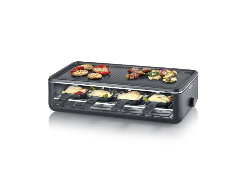 Severin Raclette-Grill RG 2365 Black Line Lite mit Grillplatte 1.300 W< Haushaltsgeräte