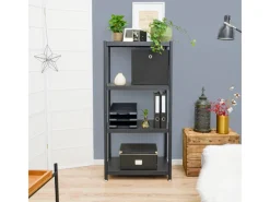 shelfr Küchenregale<Industrial Design Metallregal auf 4 Ebenen 61 x 41 x 130 cm Schwarz