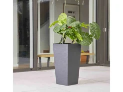 Best Siena Garden Pflanzgefäß Modern Nizza Graphit 25x25x46,5 cm