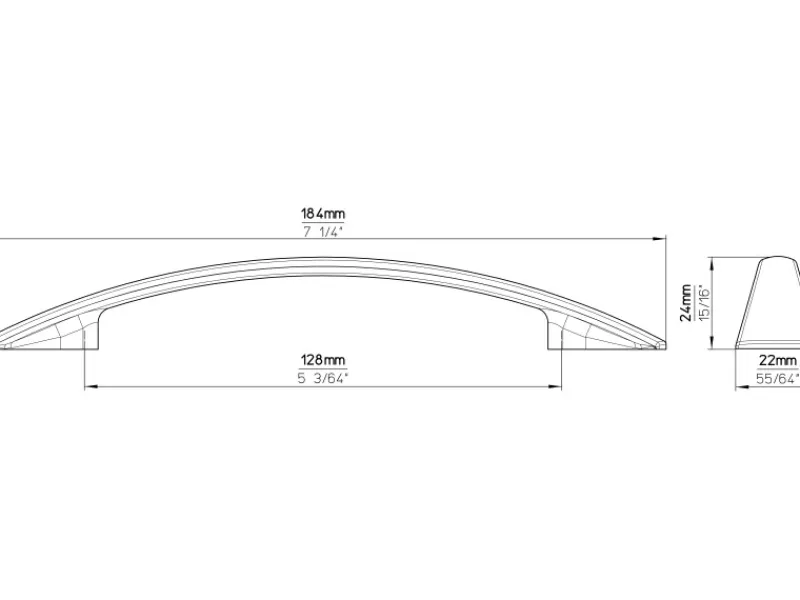 Siro Einbauküchen<Möbelgriff Metall Druckguss Edelstahleffekt Lochabstand 128 mm 5 Stück