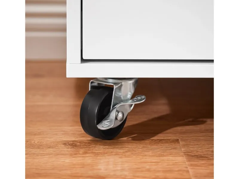 SoBuy Küchenschränke<Aktenschrank mit 2 Schubladen Druckertisch Sideboard Küchenschrank Weiß ASK09-W