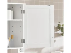 SoBuy Badezimmerschrank Hängeschrank Wandschrank Weiß BZR19-W< Küchenschränke