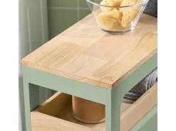 Outlet SoBuy Badezimmerschrank Rollwagen mit 3 Schubladen Nischenschrank 24x82x65cm Grün BZR54-GR