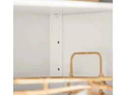 Online SoBuy Badezimmerschrank Sideboard mit Schublade und Lamellentüren 60x87x35cm Weiß FRG238-W