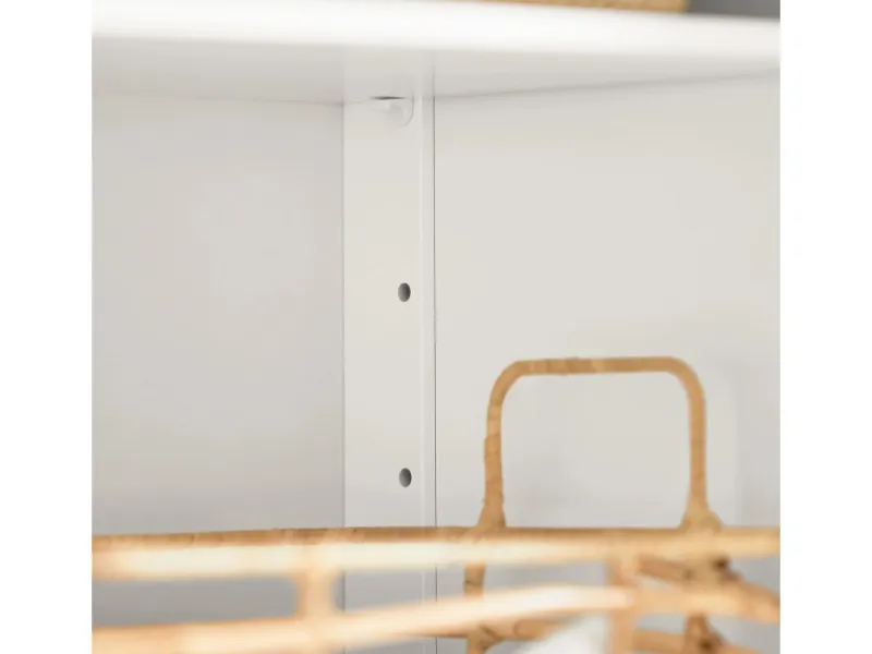 Online SoBuy Badezimmerschrank Sideboard mit Schublade und Lamellentüren 60x87x35cm Weiß FRG238-W